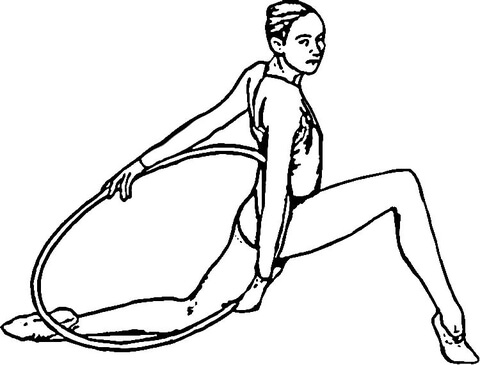 Girl With Hoop  Coloring Page